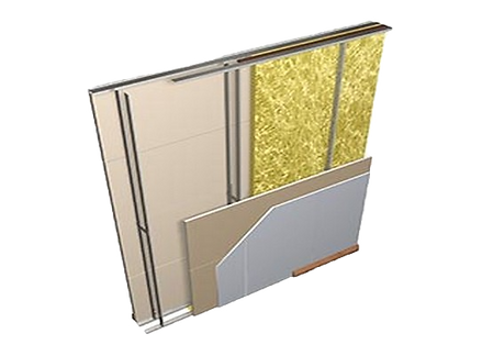 Dry lining and partition walls in office interior