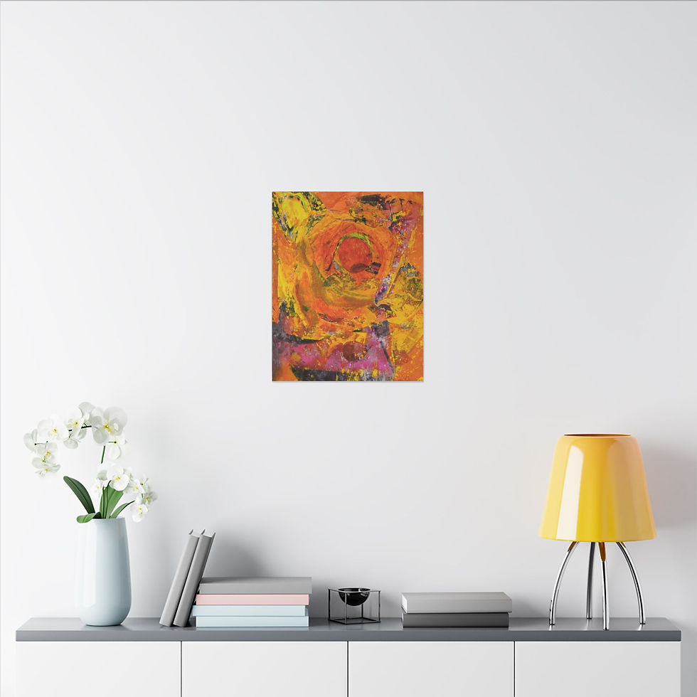 Thumbnail: Fiery Burst Art Print on Canvas