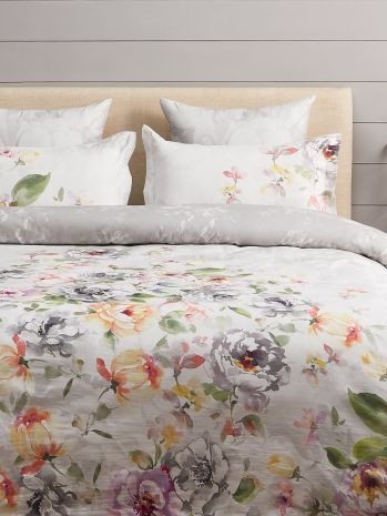 Thumbnail: DDecor Icons Collection Blazing Summer Voilet Grey Bed Sheet with Pillow Cover