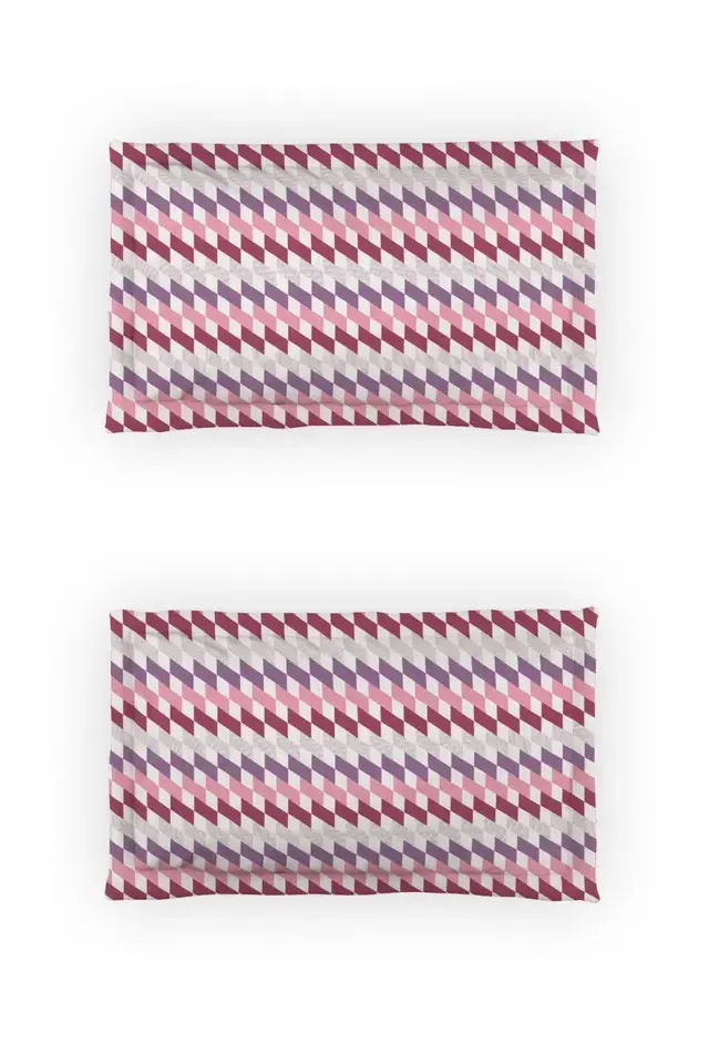 Thumbnail: DDecor Optima Collection Jardin Magenta Bed Sheet with Pillow Cover