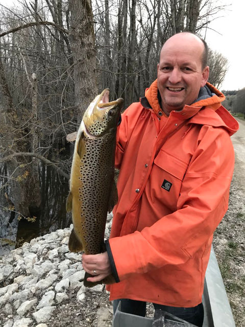 Big Brown Trout Caught Using the EGB Lure