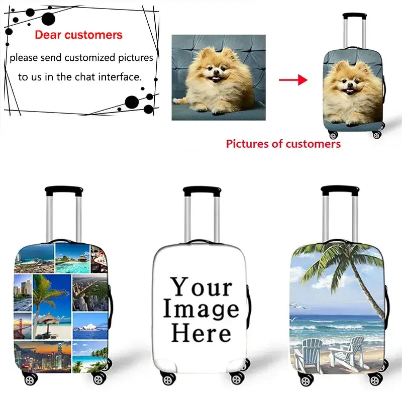 Elastic Polyester Luggage Cover with Custom Name Logo for 18-28 Inch Suitcases