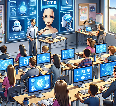 DALL·E 2023-12-27 16.31.21 - An image depicting the introduction of artificial intelligenc