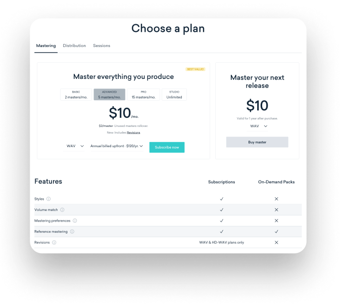 Pricing screen C