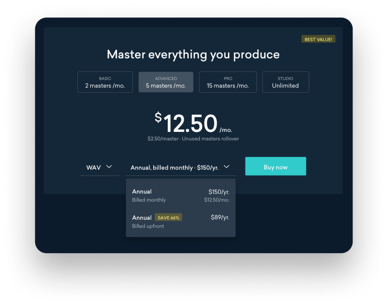 Pricing screen A