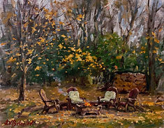 Autumn, Fire pit, Plein Air Painting Copyright © by Igor Babailov
