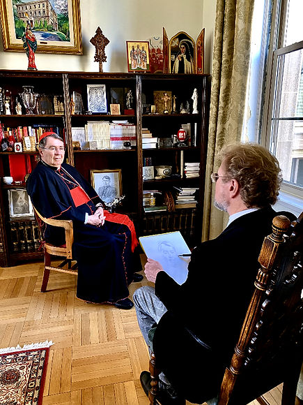 Official Portrait Study for the official oil portrait of  Cardinal Christophe Pierre - portrait artiust Igor Babailov