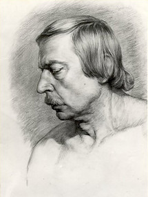 Profile of a man - academic drawing from life, by Igor Babailov
