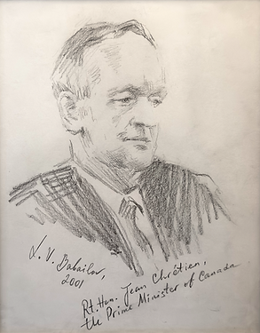 20th Prime Minister of Canada, Jean Chretien -Original Graphite Portrait Study, by portrait artist Igor Babailov, Portrait Study #1