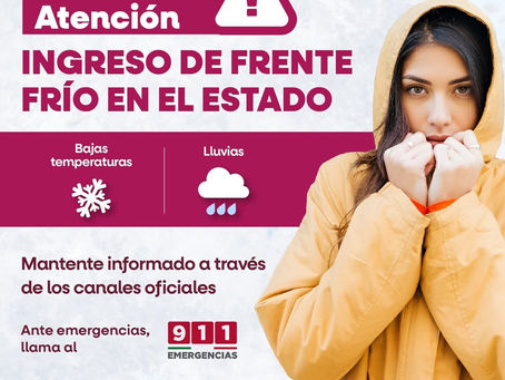 Alerta Protección Civil BC por efectos del frente frío N°39 este fin de semana