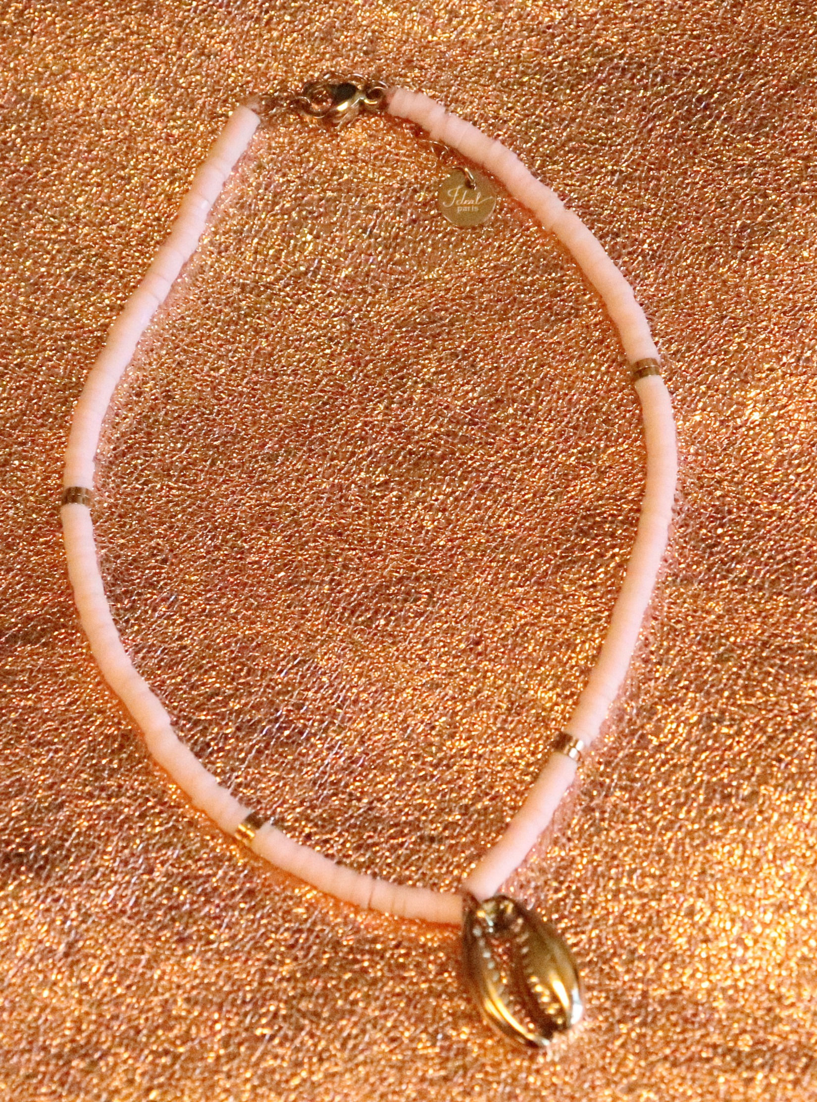 Bracelet cheville rose clair
