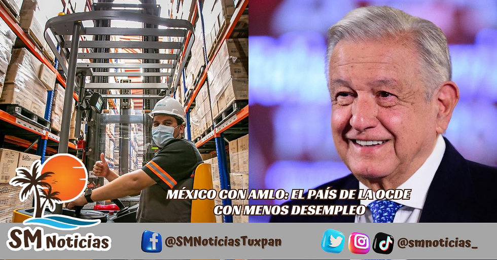 MÉXICO CON AMLO: EL PAÍS DE LA OCDE CON MENOS DESEMPLEO