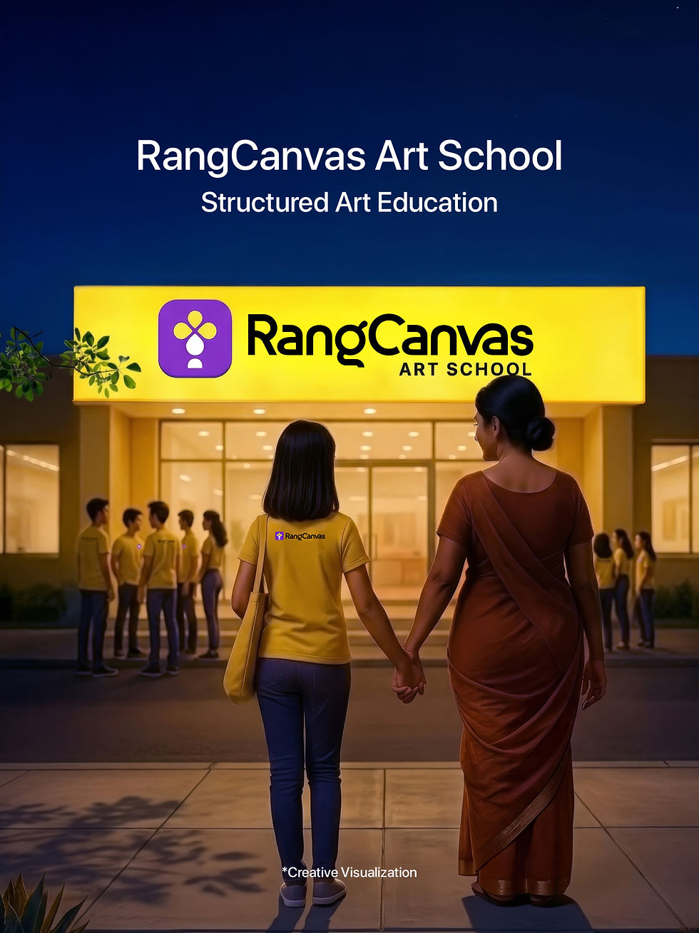 RangCanvas Art School providing structured art education through classroom drawing and painting courses for children, teenagers, and adults with a progressive curriculum and creative skill development.