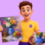 RangCanvas-Acrylic-Book showing a RangCanvas avatar holding Acrylic painting on canvas