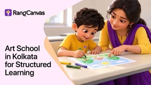 A teacher guiding a child through a simple drawing exercise.