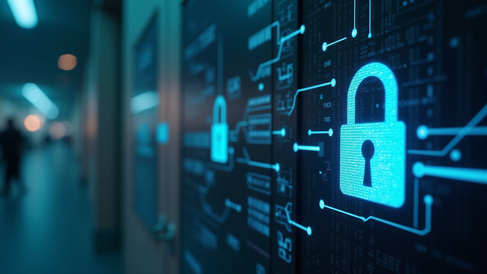Close-up view of a digital lock symbolizing cybersecurity protection