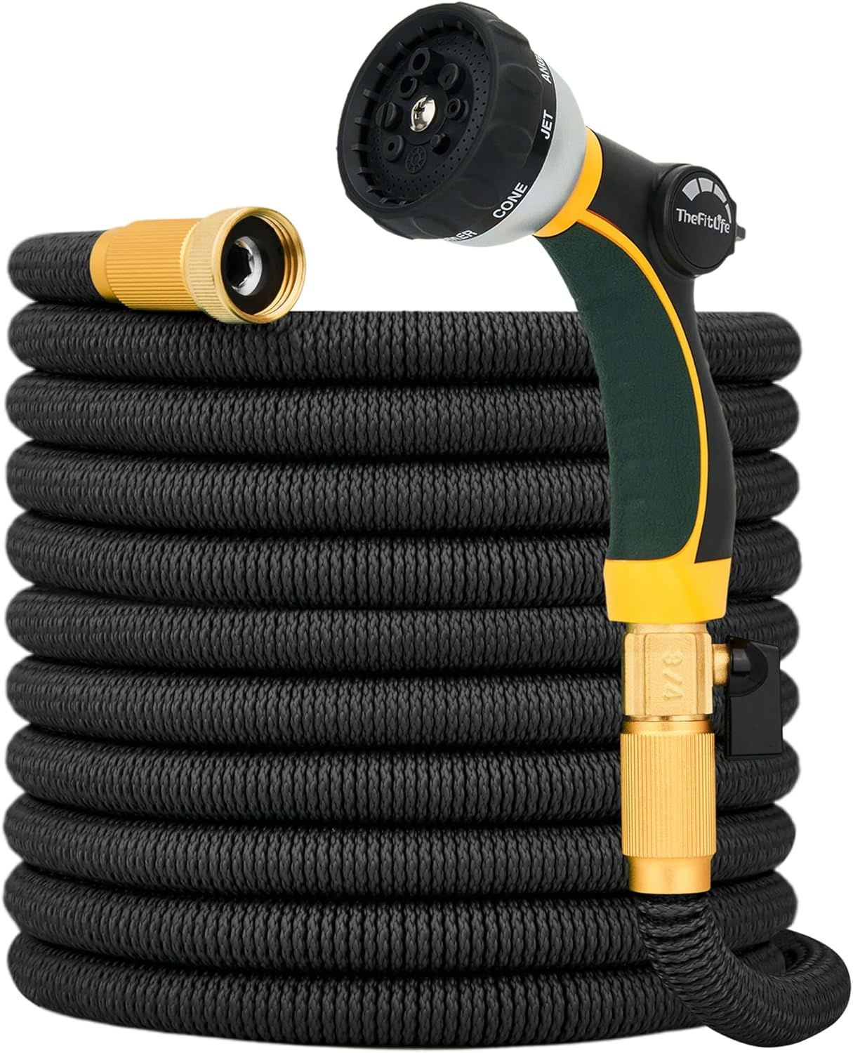 Expandable Garden Hose 50FT - Upgraded Strengthened Multiple Latex Inner and 3/4