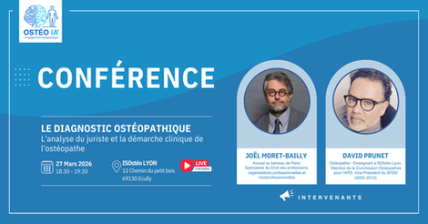 Diagnostic ostéopathique : analyse croisée du droit et de la démarche clinique | Conférence OSTEO IA x ISOstéo
