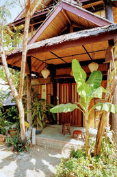 outside picture of our wooden bungalow