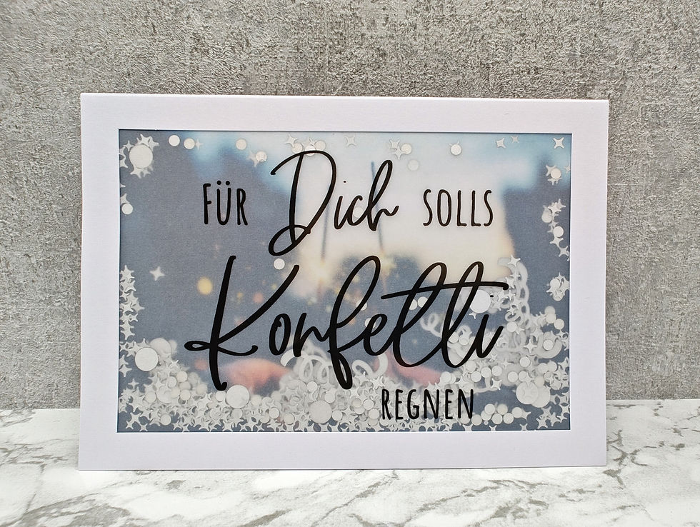Miniaturbild: NEU Geburtstagskarte Konfettikarte "Für Dich solls Konfetti regnen"