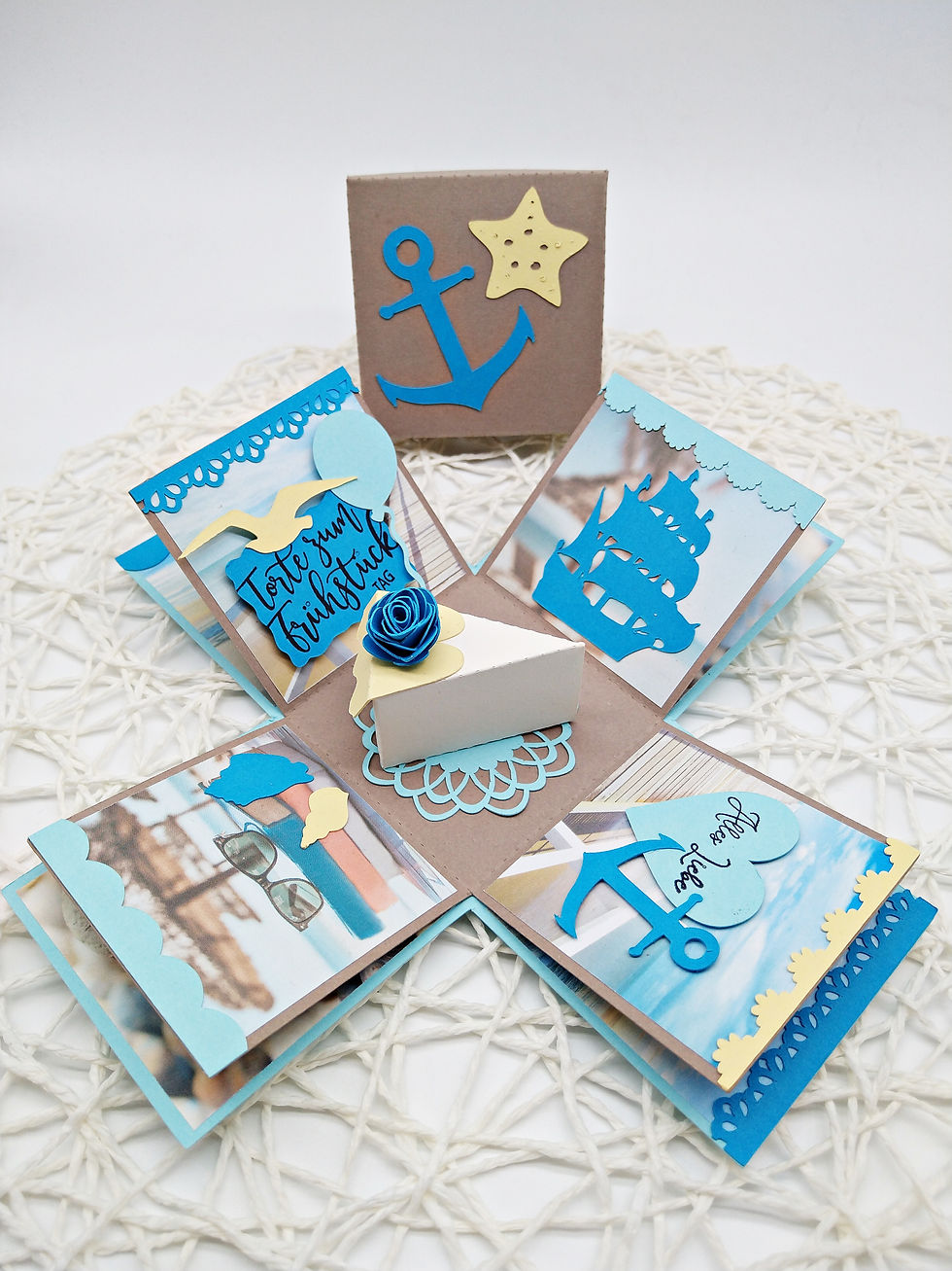 Miniaturbild: Geburtstag Geburtstagsbox "Tortenstück" fertige Explosionsbox Geschenkbox G05