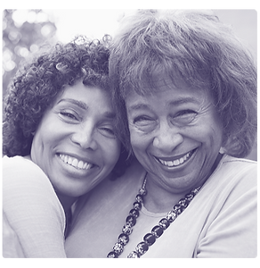 Woman hugging her older mother