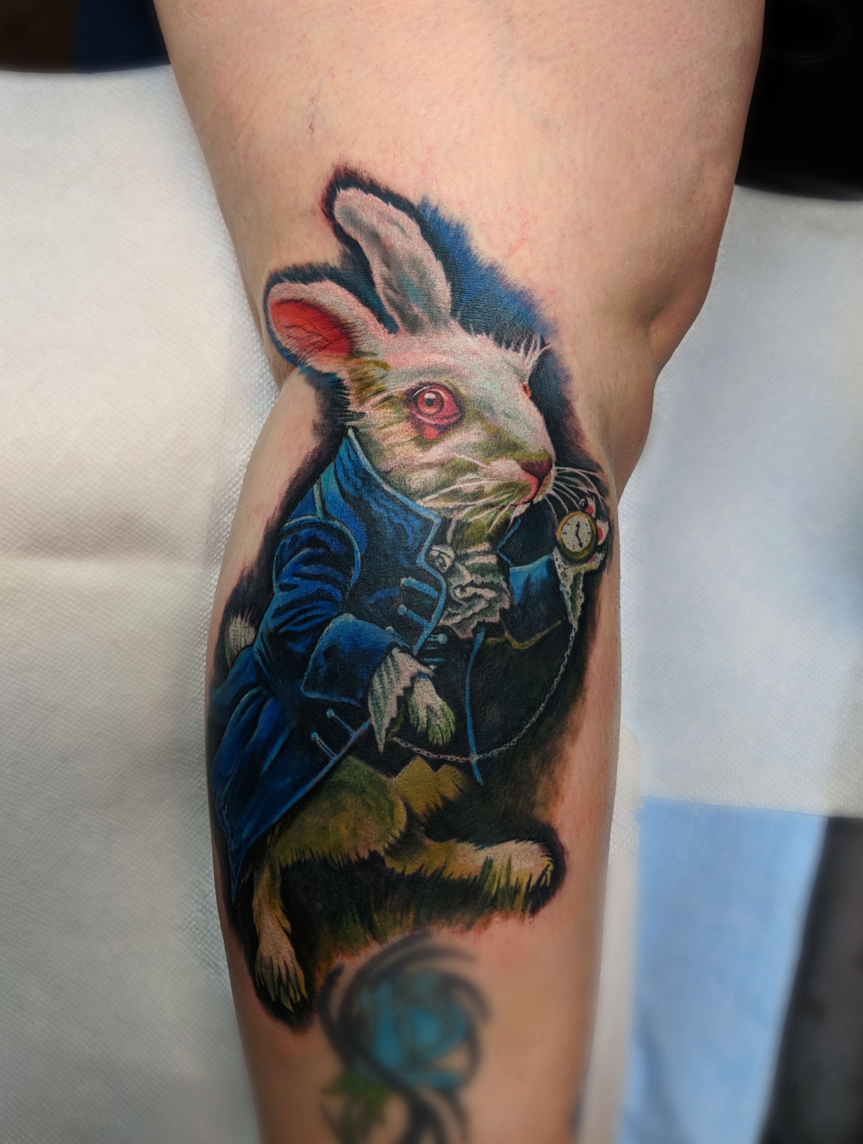 Alice In Wonderland White Rabbit Clock Tattoo