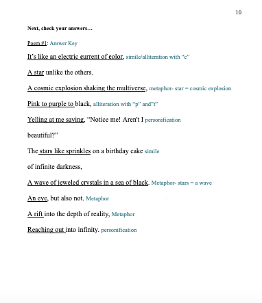 Thumbnail: Outta This World- Hubble Space Telescope Poetry Workbook- priced per building