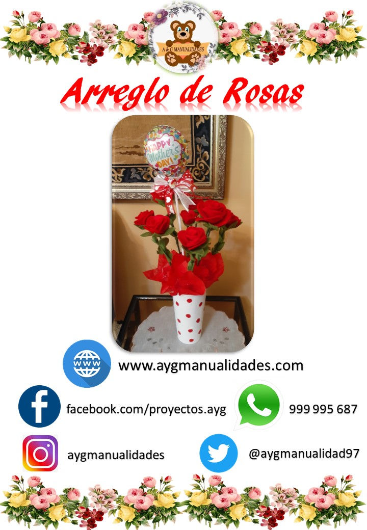 MOLDE ARREGLO DE ROSAS