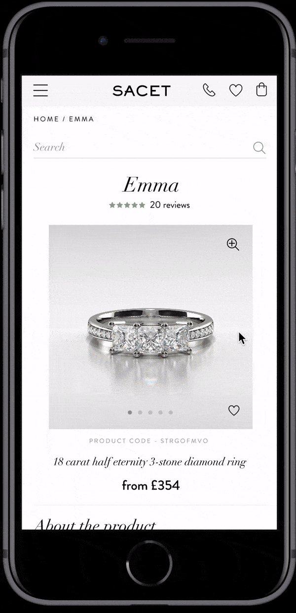 Sacet product catalogue page GIF