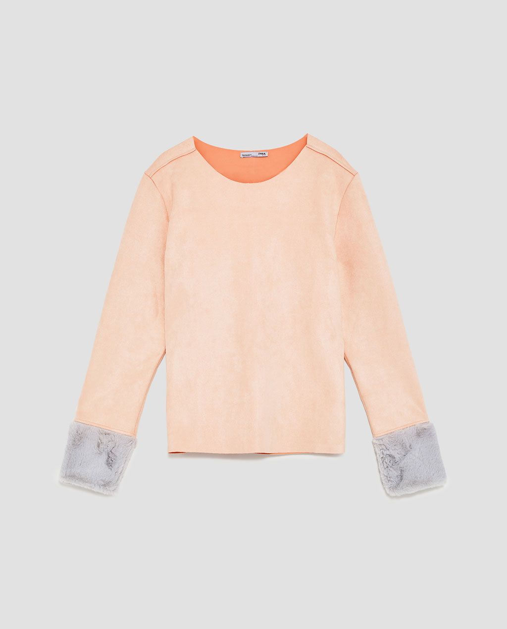 COMBINED FAUX SUEDE TOP