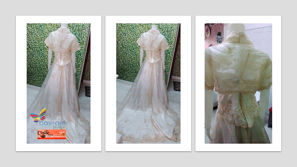 Thumbnail: Filipiniana Pineapple Silk Wedding Dress