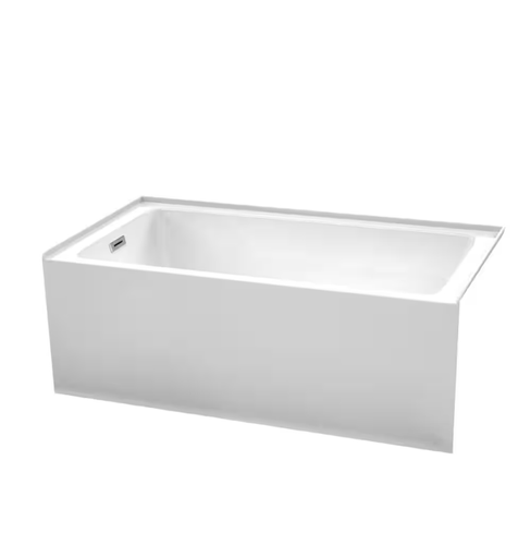 60 in. L x 32 in. W Acrylic Left Hand Drain Insert Bathtub in White ...