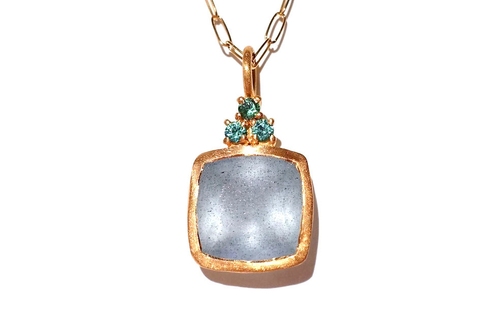 RAW-STONE Charm (Aquamarine SQ)