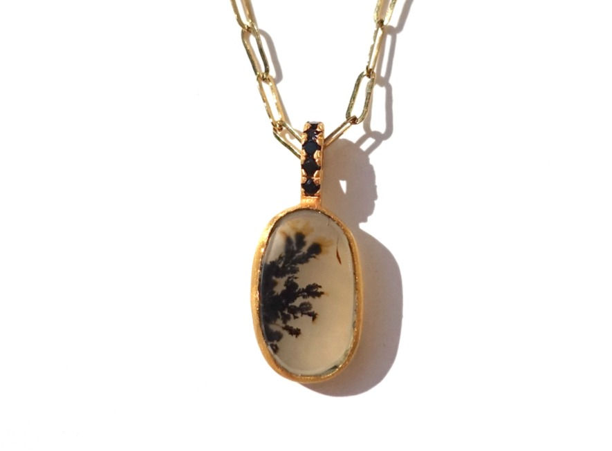 RAW-STONE Necklace (Dendritic Agate)