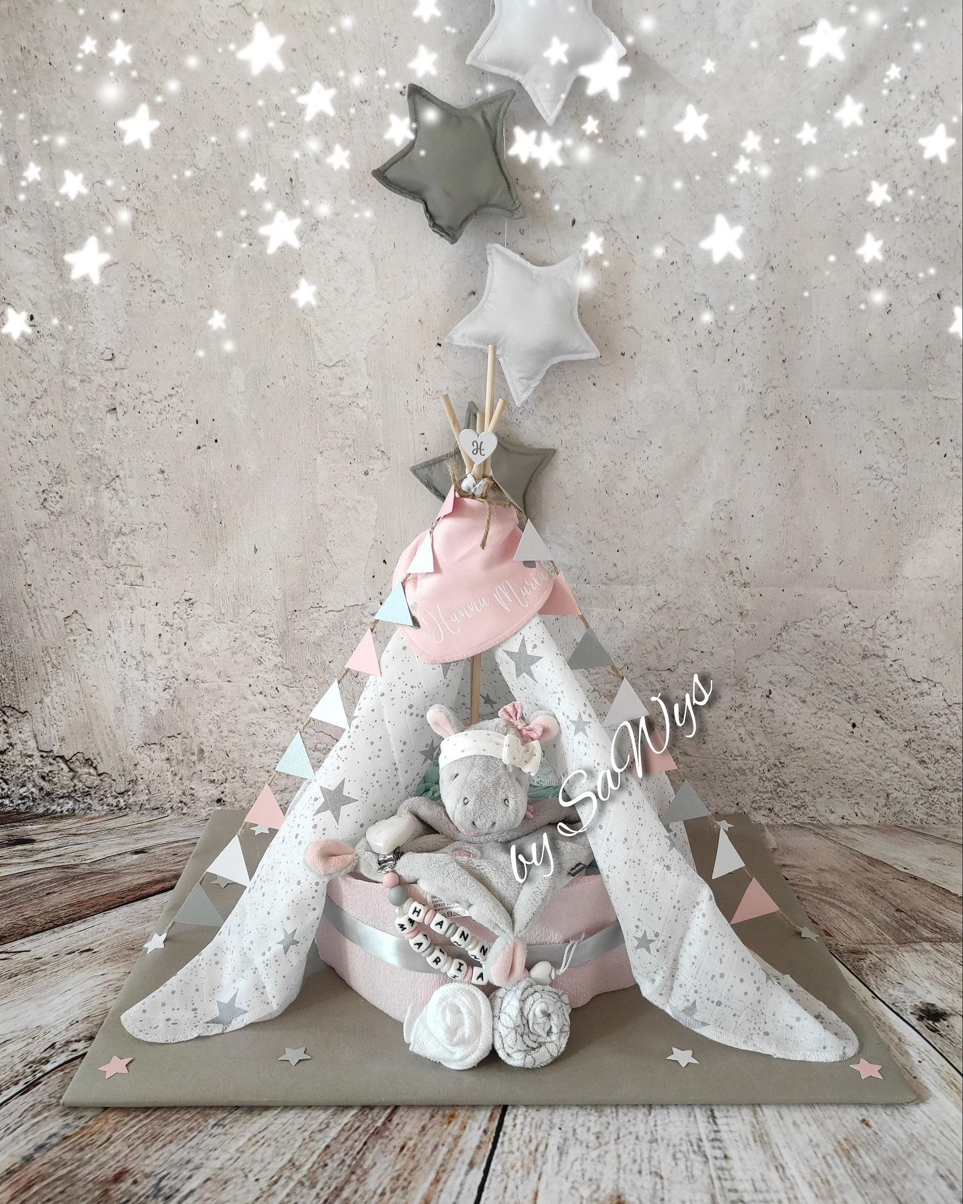 Windeltorte Tipizelt mit Dreieckstuch