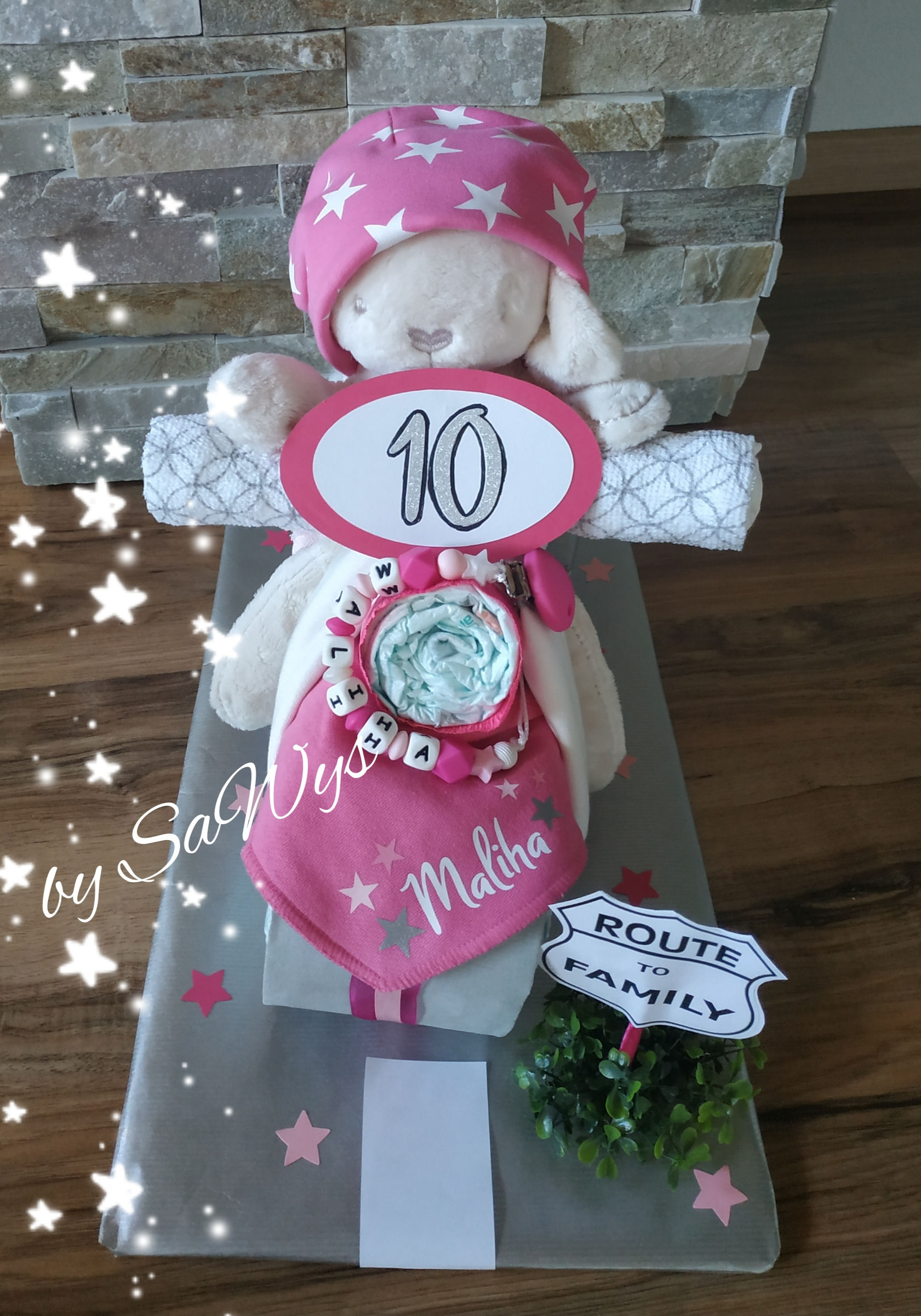 Windeltorte Motorrad mit Dreieckstuch