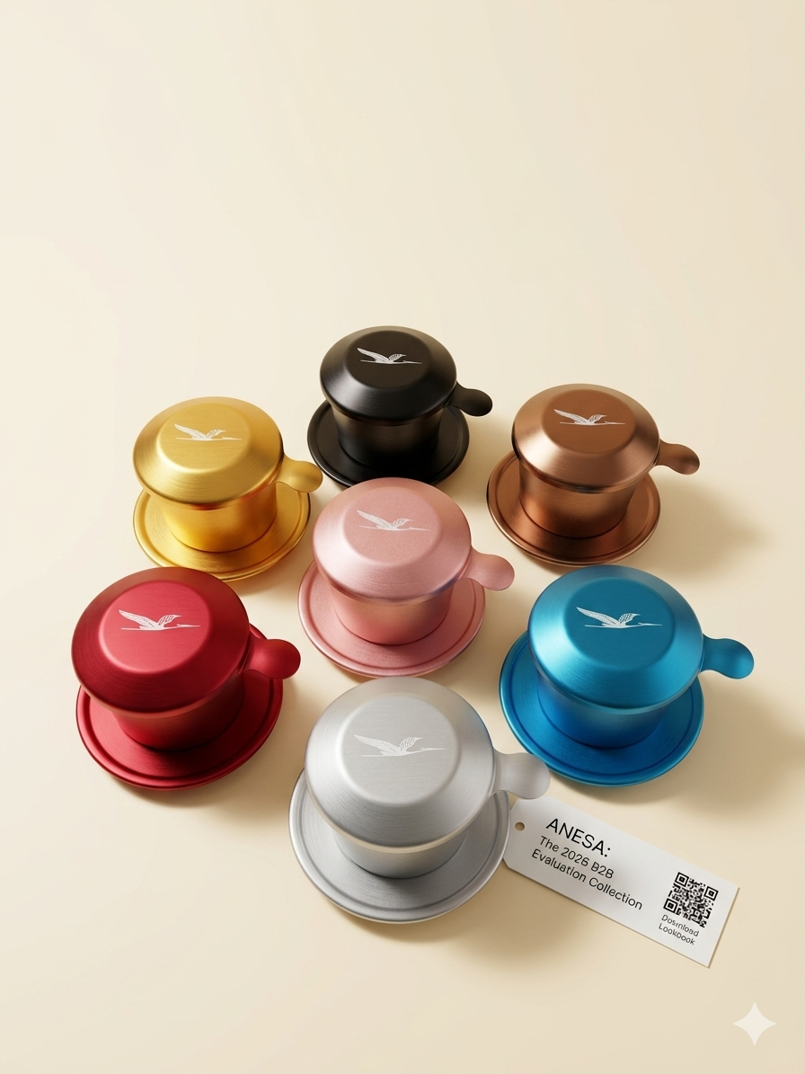 Eye-level view of a slow coffee setup with a ceramic dripper and freshly brewed coffee