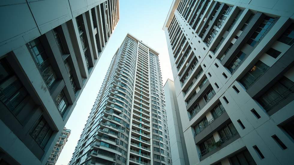 Eye-level view of a modern apartment building in Ho Chi Minh City