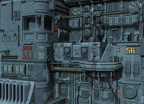 Futuristic Spaceship Deck