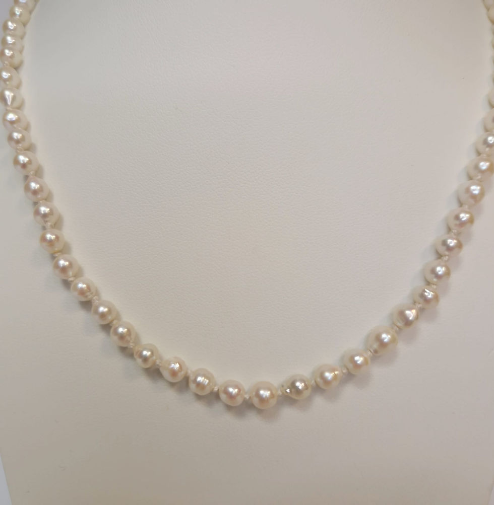 Thumbnail: Biwa parel collier 5-5.5 mm lengte 50 cm met 14 krt gouden sluiting