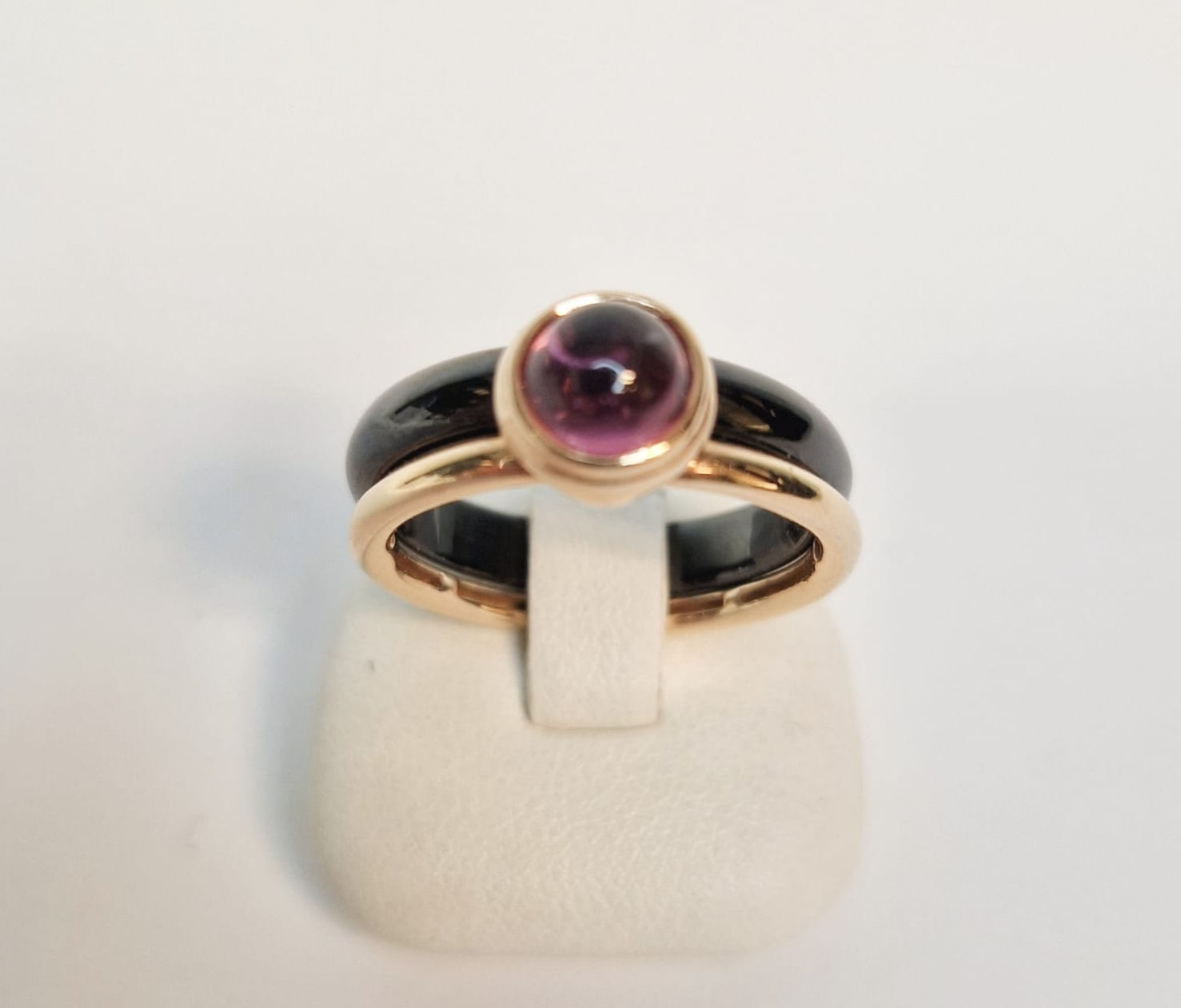 Dames ring - Orotech - AK 4/33 - keramiek - rose goud - 18 krt - toermalijn