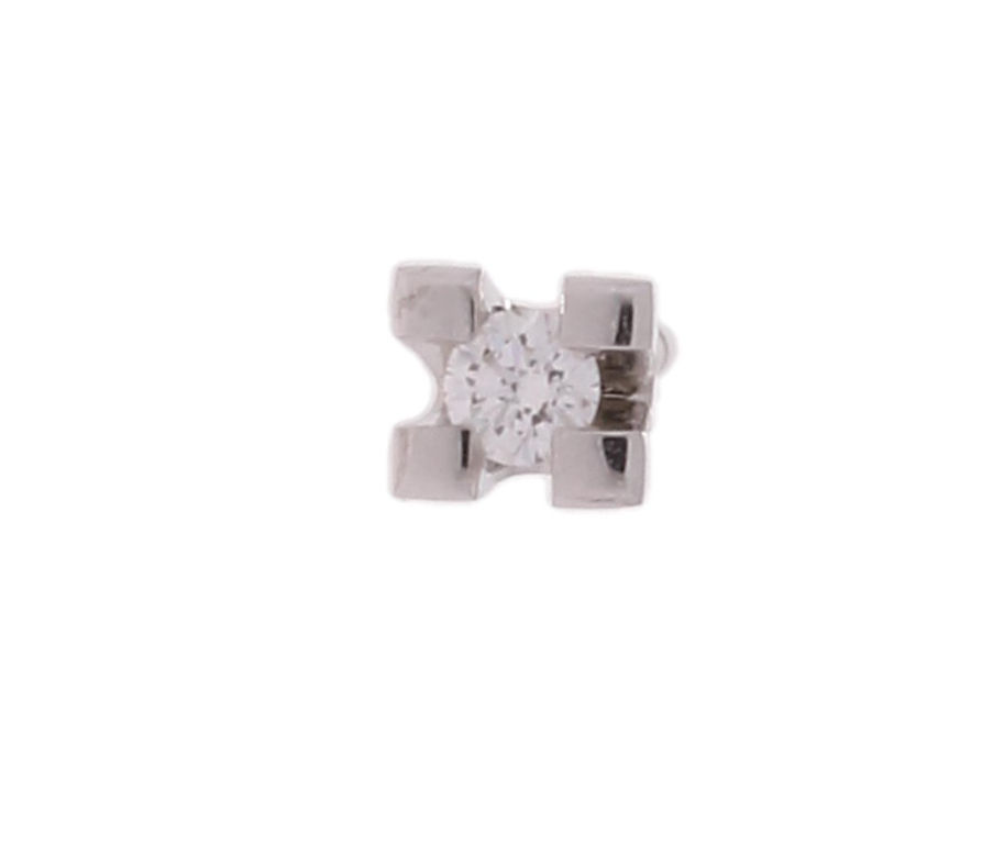 Thumbnail: Oorknoppen - witgoud - 14 karaat - diamant - R&C OOR0012/4 - aanbieding