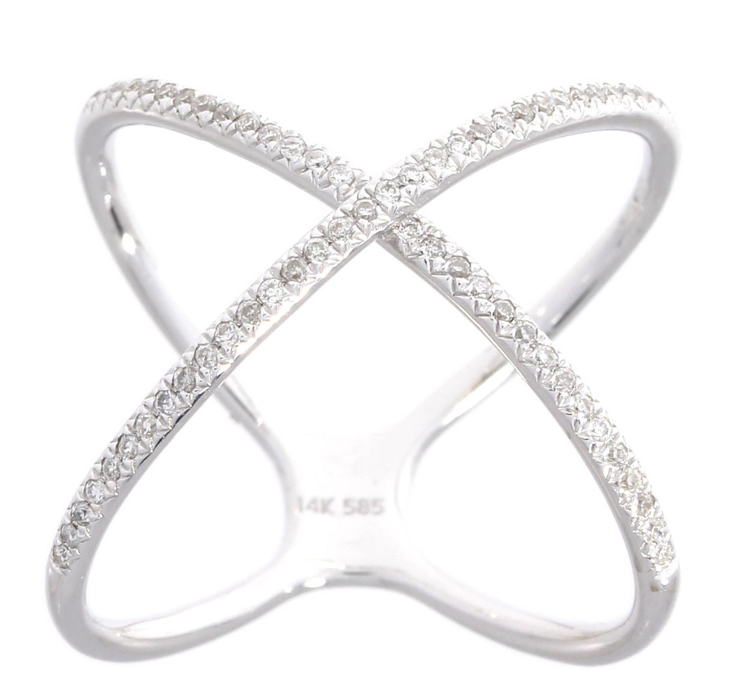 Witgouden damesring - 14 karaat diamant - sale juwelier Verlinden St. Hubert 