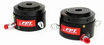 Flachzylinder einfachwirkend mit Lastrückführung und Sicherungsmutter