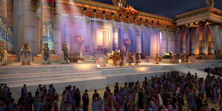 Cleopatra The Musical - left side view of luxury stage