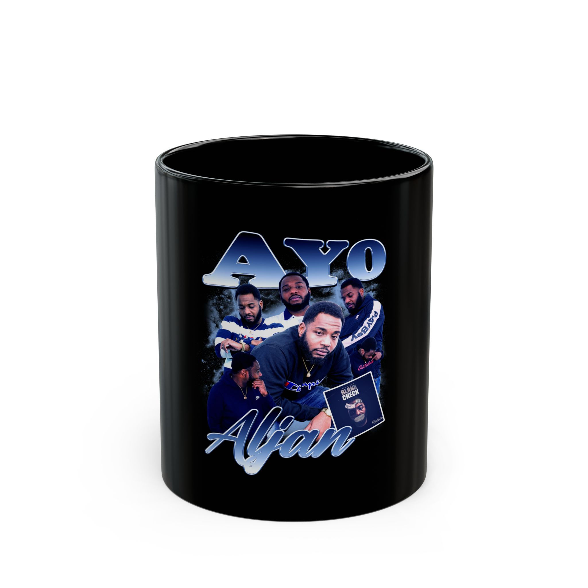 Ayo Aljan Elegant Black Mug with Custom Design