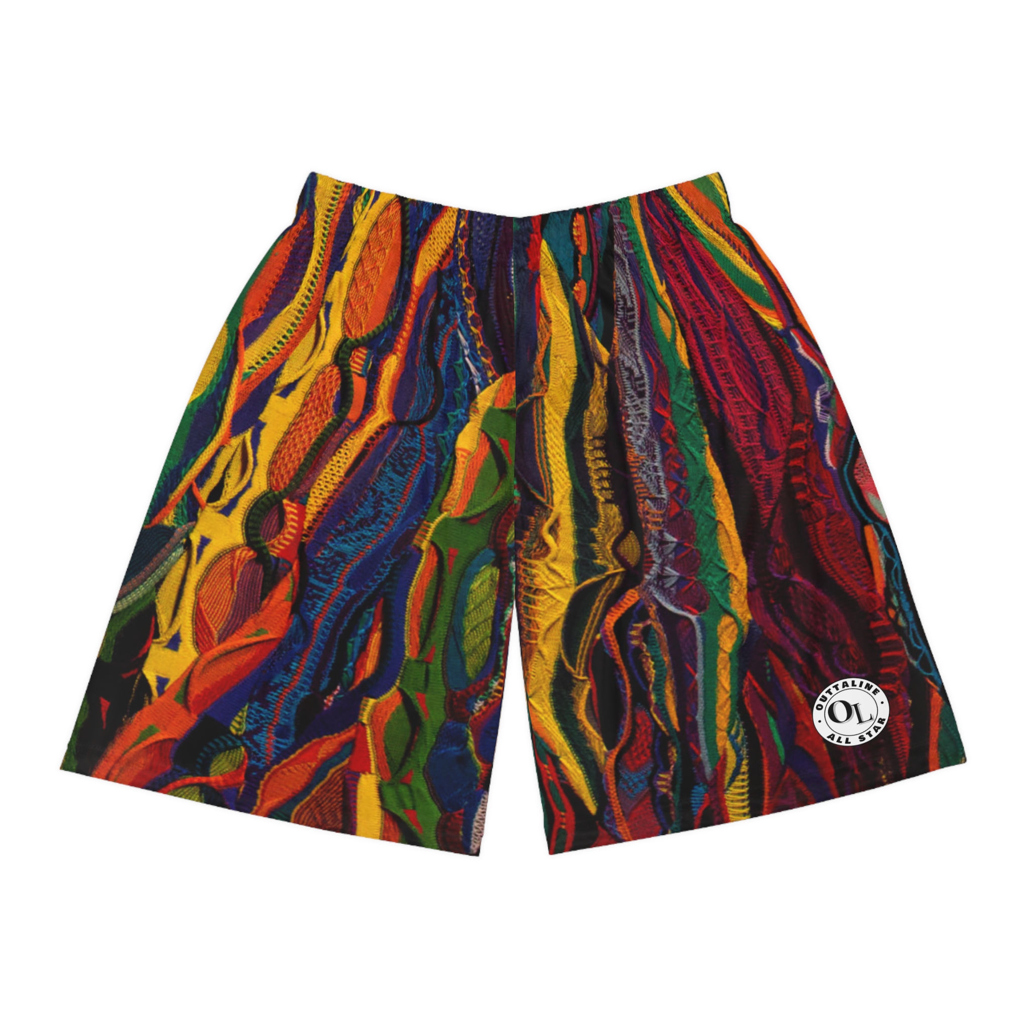Vibrant Basketball Shorts, Colorful Athletic Wear Unique Casual Wear