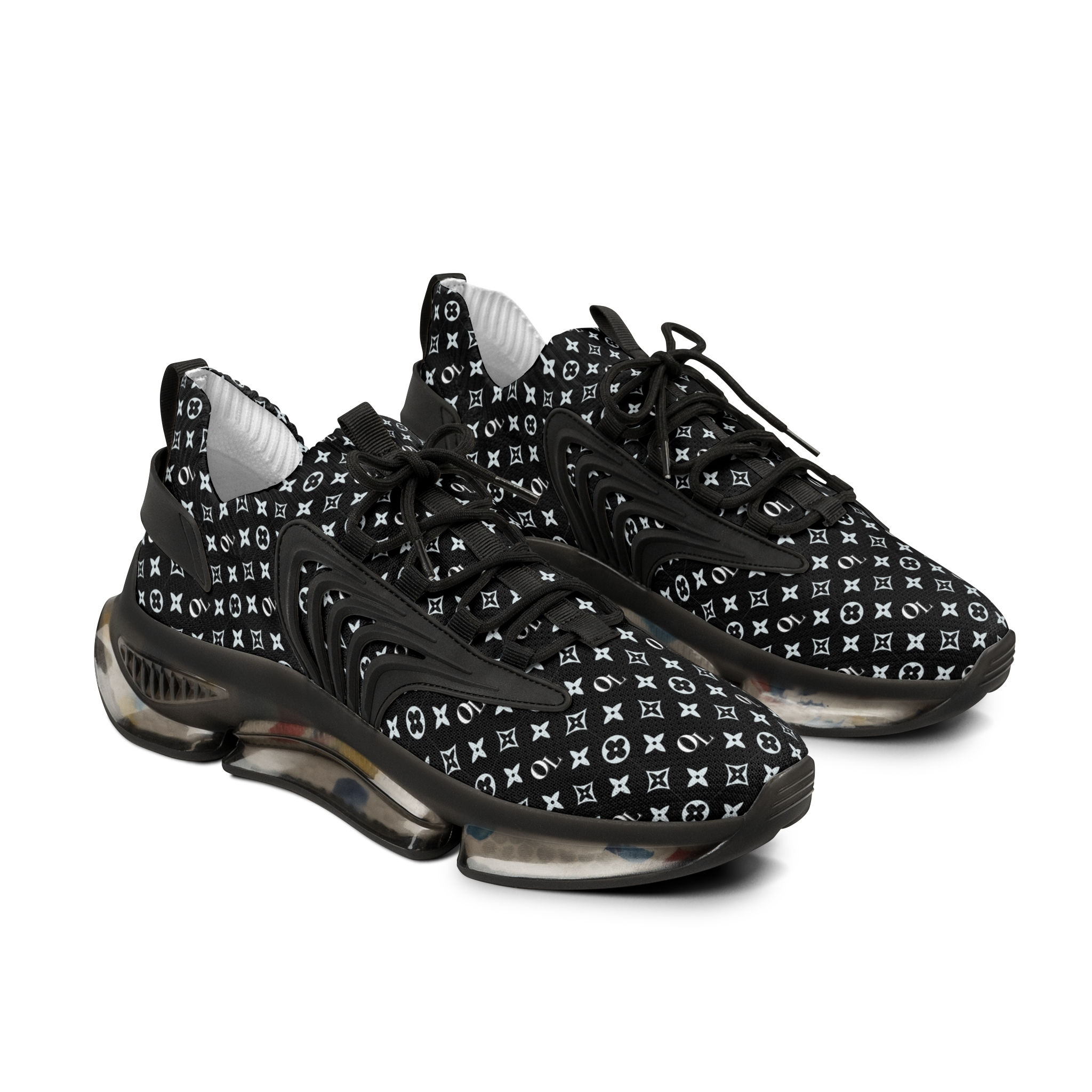 Black OL Lux Stylish Men's Mesh Sneakers