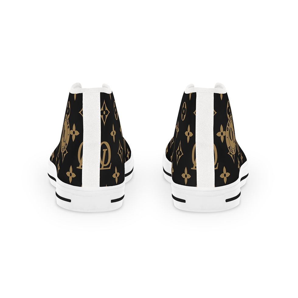 Thumbnail: Brown LUX Outtaline Men's White High Top Sneakers (Regular)